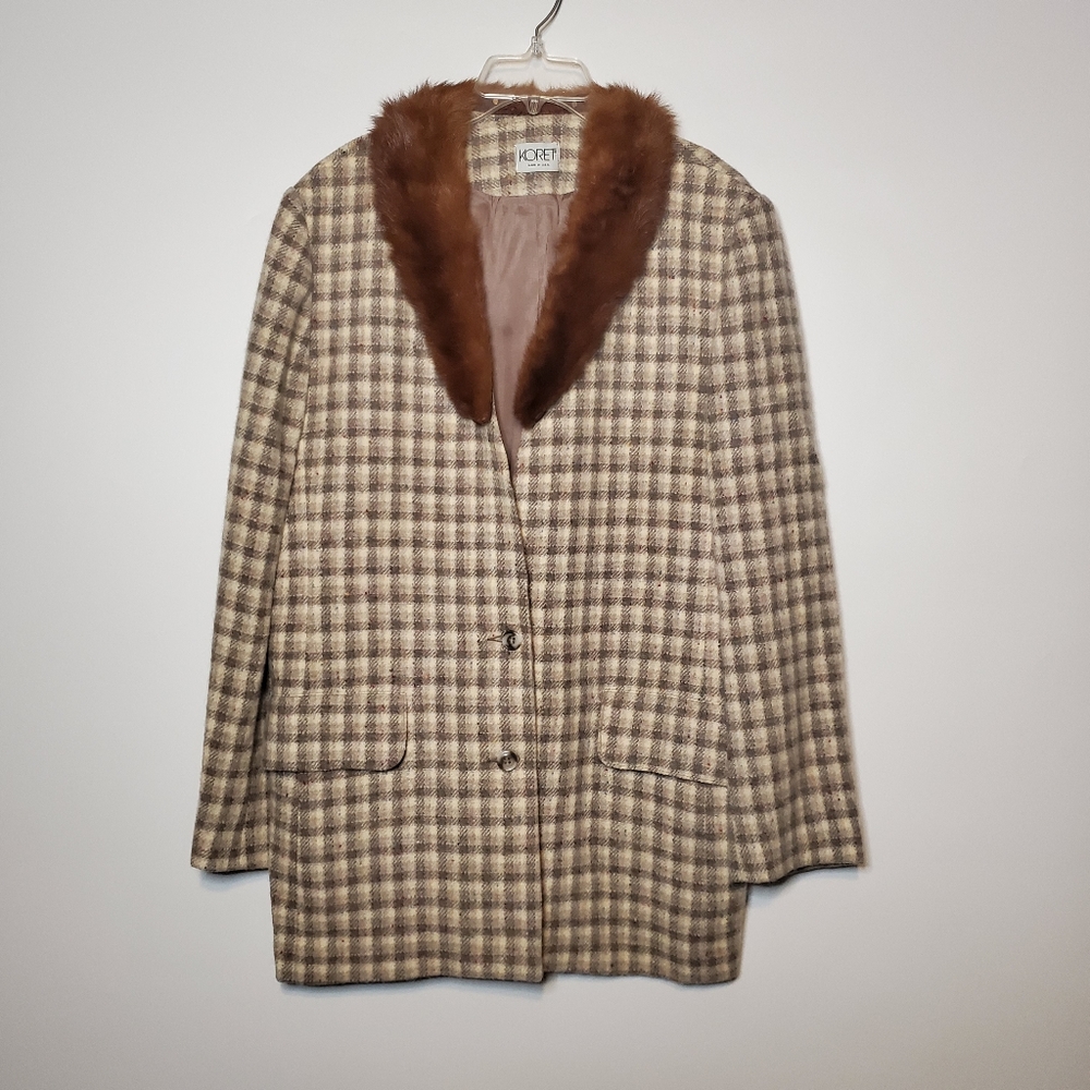 Koret Vintage Tweed Fur Jacket